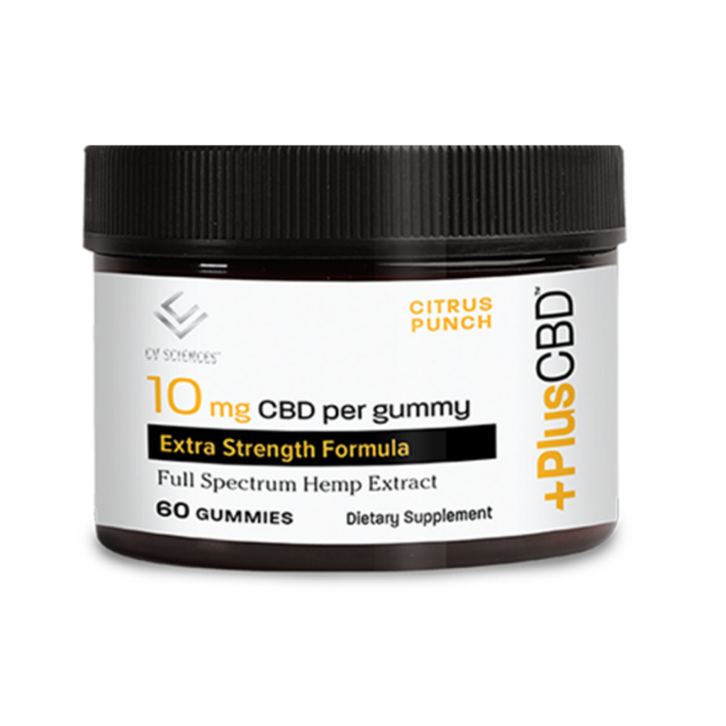 Extra strength full spectrum CBD Gummies in Citrus Punch. CBD Available at Reap & Sow Apothecary