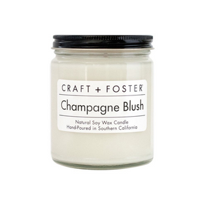 craft and foster champagne blush white label natural hand-poured soy wax candle available at reap and sow