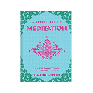 Little Bit of series hardcover book of easy to follow guided Meditations for Calming & Coping. Blue & green cover with pink lotus