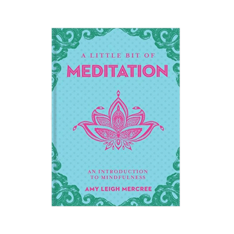 Little Bit of series hardcover book of easy to follow guided Meditations for Calming & Coping. Blue & green cover with pink lotus