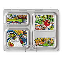 Planetbox stainless steel zero-waste Launch lunchbox magnets. graffiti. Shop reap and sow