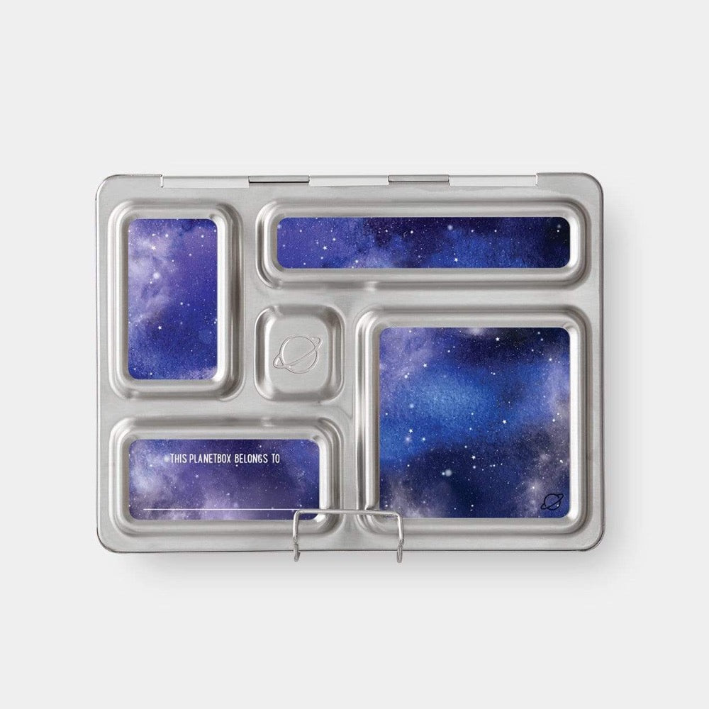 Planet Box 5 Compartment Lunch Box, Aluminum Neon Fruit Magnets