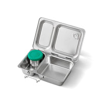 Empty Open shuttle planetbox zero-waste lunchbox with small dipper at shop reap and sow