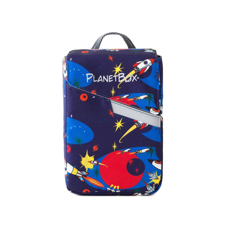rockets, stars, moon on blue planetbox shuttle carry bag at reap and sow