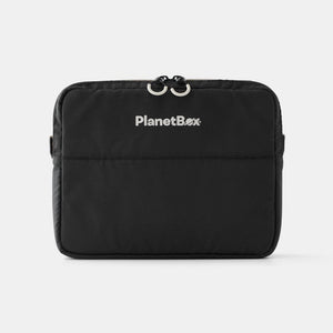 planet box slim sleeve for the launch stainless steel lunchbox - simple black bag planet box logo