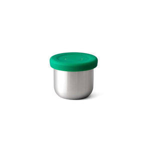 tall dipper stainless steel zero-waste food or condiment container with green lid available at shop reap and sow