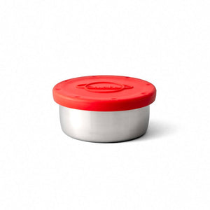 planetbox stainless steel zero-waste TANK food or snack container with red lid available at shop reap and sow