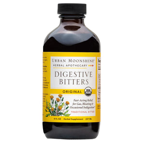 Urban Moonshine herbal apothecary digestive bitters original fast acting relief for gas, bloating or occasional indigestion traditional bitters 8fl oz at shop reap and sow