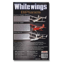 Whitewings Bi Planes set of 3 biplanes designed by Dr. Y Ninomiya Ph.D. World famous gliders. Description of all 3 gliders incl in kit at Reap & Sow 