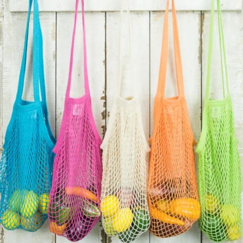 String Shopping Bag, Tropical Collection, Long Handle