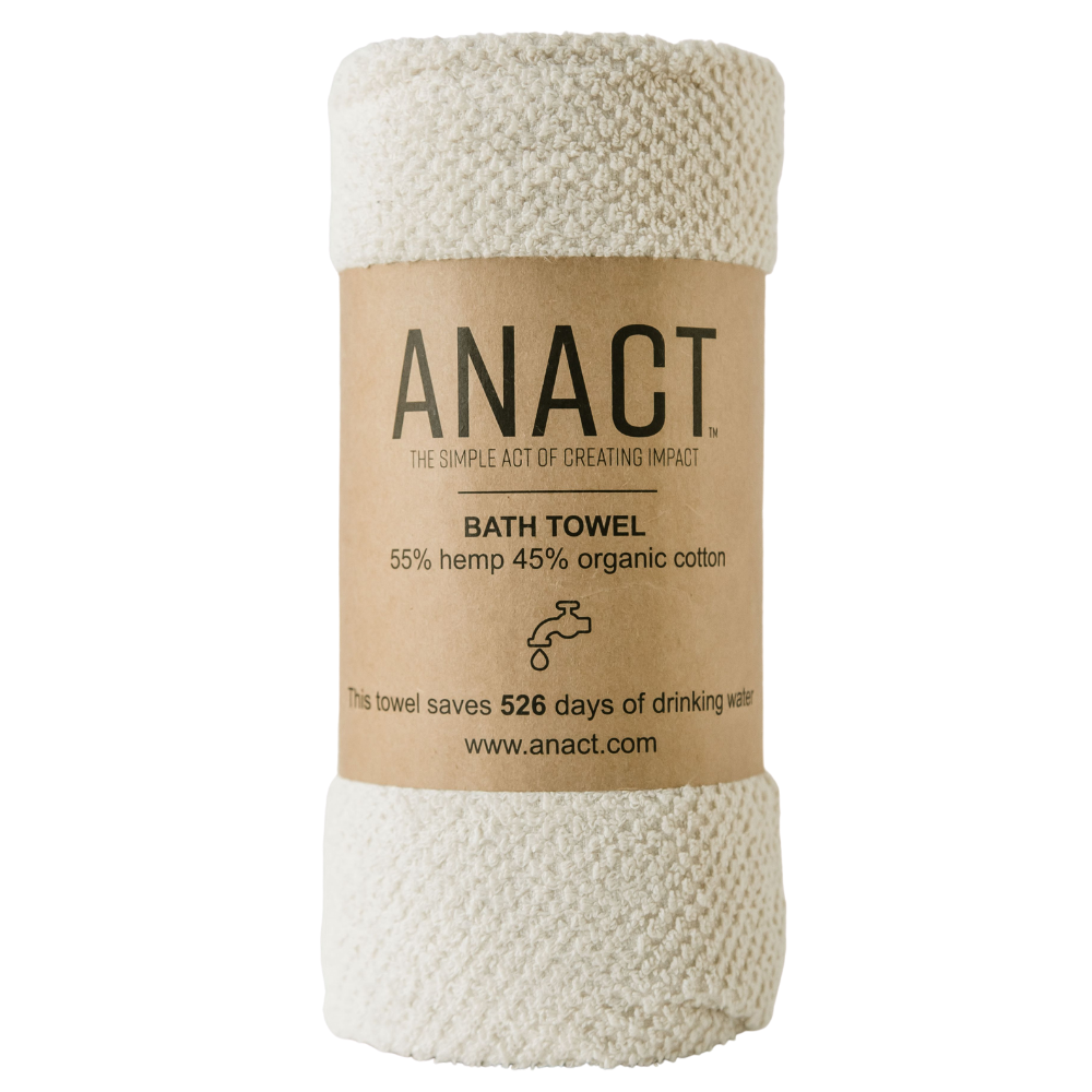 Anact hemp-based BATH towel. 55% hemp 45% organic cotton. 55" x 28" Quick drying, Ultra absorbent, Sustainable Awesome!