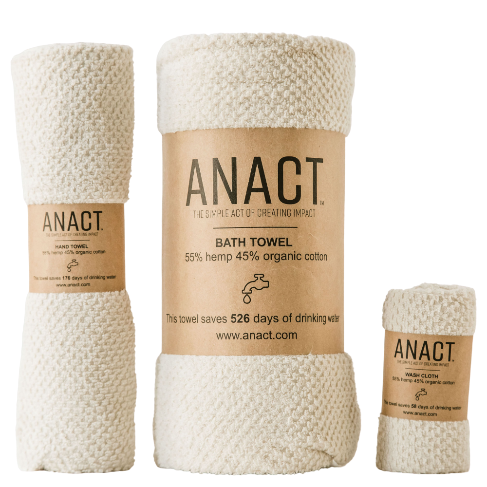 One-of-a-kind eco-friendly, hemp-based Bath Towel Set will take your bathing ritual and bathroom decor to the next level.   