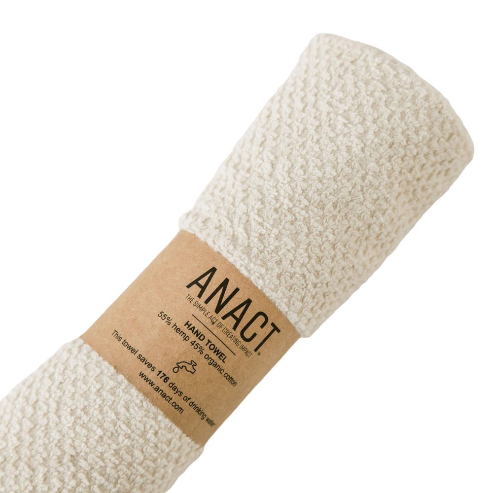 Anact hemp-based HAND towel. 55% hemp 45% organic cotton. 28" x 16" Quick drying, Ultra absorbent, Sustainable Awesome!  
