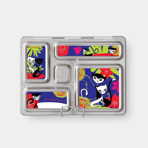 Planetbox stainless steel zero-waste ROVER lunchbox magnets. retro kitties. Shop reap and sow  